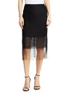 AKRIS PUNTO FRINGED MESH MIDI SKIRT,0400012488912