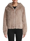 BAGATELLE Hooded Faux Fur Jacket,0400011696764