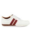 Bally Men's Frenz Textile-stripe Leather Sneakers In White