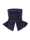 Philosophy Di Lorenzo Serafini Philosophy Denim Bustier Top In Blue