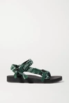 ARIZONA LOVE TREKKY PRINTED GAUZE-TRIMMED CANVAS PLATFORM SANDALS