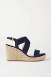 STUART WEITZMAN ELLETTE SUEDE ESPADRILLE WEDGE SANDALS