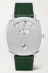 GUCCI Grip 35mm stainless steel and leather watch