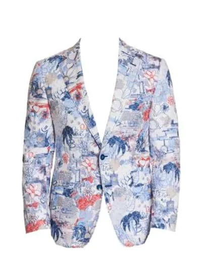 Robert Graham Men's Ascari Floral-print Two-button Jacket In Multi