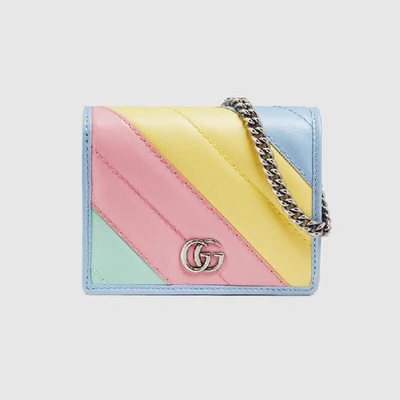 Gucci Gg Marmont Card Case Wallet In Pink