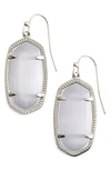 Kendra Scott Dani Stone Drop Earrings In Slate Cats Eye/ Silver