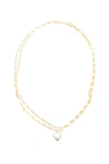 TIMELESS PEARLY DOUBLE CHAIN HEART NECKLACE,201989ABG000010-SILVG