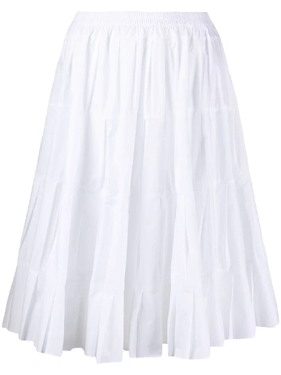 See By Chloé Pleated Midi Skirt In White