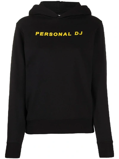 Kirin Personal Dj Print Longsleeved Hoodie In 黑色