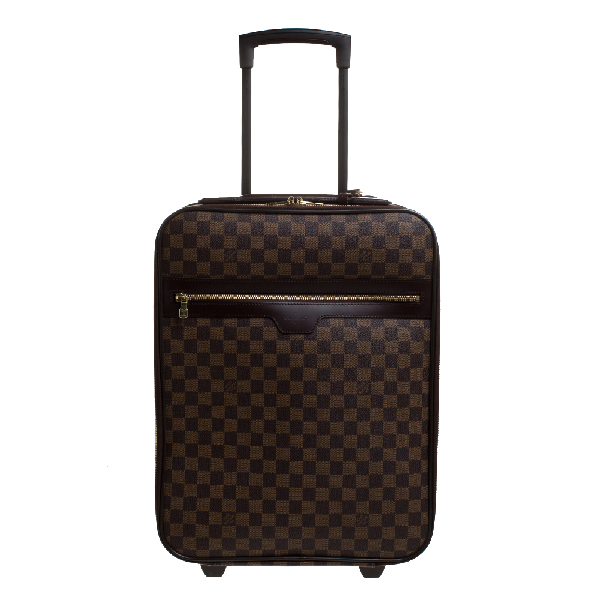 Pre-Owned Louis Vuitton Damier Ebene Canvas Pegase 45 Luggage In Brown | ModeSens
