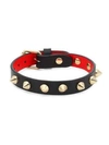 Christian Louboutin Spike Leather Bracelet In Black Gold