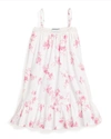 Petite Plume Girls' English Rose Floral Lily Nightgown - Baby, Little Kid, Big Kid In Pink Multi