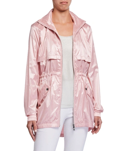 Anatomie Alana Metallic Wind-resistant Hooded Jacket In Pink