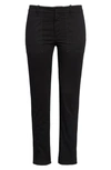 Nili Lotan Jenna Slim Crop Stretch Twill Pants In Black