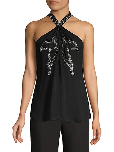 Kobi Halperin Women's Jaclyn Embellished Halterneck Top In Black