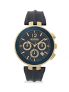 VERSUS LOGO GENT CHRONO GOLDTONE STAINLESS STEEL LEATHER-STRAP WATCH,0400012602625
