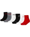 Jordan Boys  Jumpman 6 Pack Quarter Socks In Gym Red/black