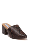 Steve Madden Bishop Block Heel Mule In Brown Snak