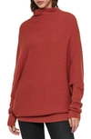 Allsaints Ridley Funnel Neck Wool & Cashmere Sweater In Paprika Red