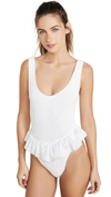 HUNZA G DENISE FRILL ONE PIECE