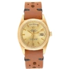 ROLEX PRESIDENT DAY-DATE VINTAGE YELLOW GOLD BROWN STRAP MENS WATCH 1803,9A0FE7FE-8F1B-E41E-8CFE-6083E9BD6B32