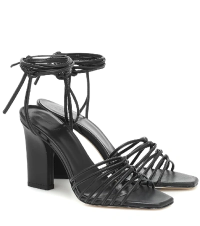 Aeyde Daisy Strappy Leather Sandals In Black
