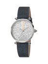 JUST CAVALLI ANIMAL STAINLESS STEEL LEATHER-STRAP LEOPARD-PRINT WATCH,0400012550611