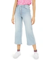 TOMMY JEANS CROPPED BUTTON-FLY WIDE-LEG JEANS