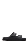 Palm Angels Leather Slippers In Black