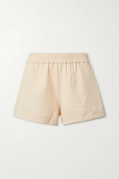 Apiece Apart Denys Linen And Cotton-blend Twill Shorts In Blush
