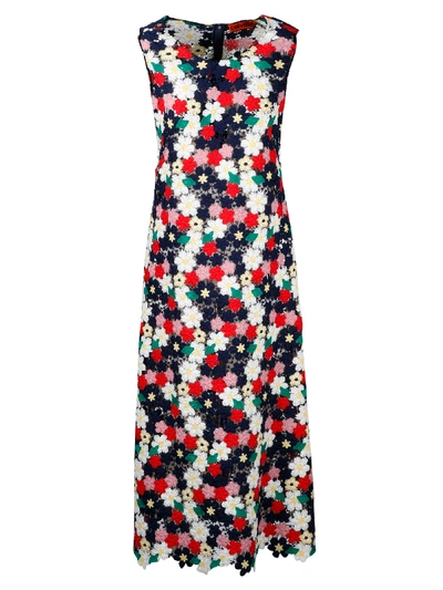 Colville Sleeveless Lace Floral Dress In Multicolour