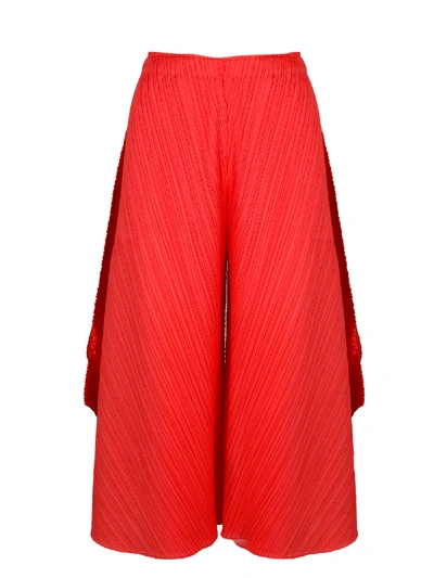 Issey Miyake Pleated Harem Pants In Red