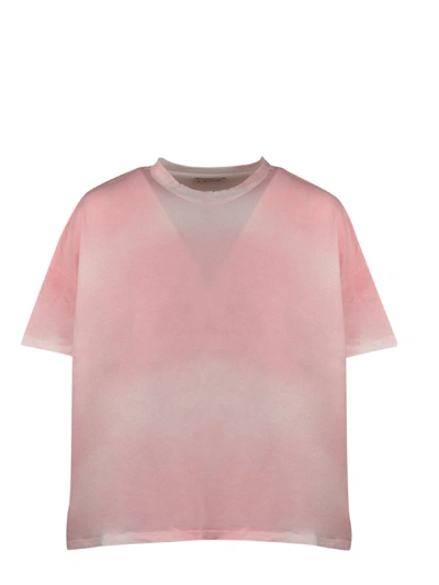 Moncler Bleached Effect T-shirt In Rosa