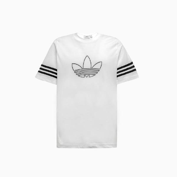 Adidas Originals T-shirt With Outline Trefoil Logo White | ModeSens