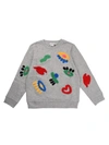 STELLA MCCARTNEY GRAPHIC EYES GRAY ROUND NECK SWEATSHIRT,11336931