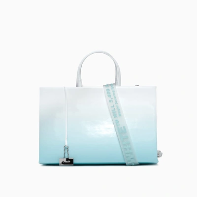 Off-white Mini Degradé Box Leather Bag In Light Blue