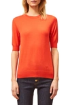 Tory Burch Iberia Cashmere Pullover In Poppy Red