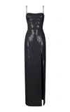 RASARIO SEQUINED SLIP GOWN,786622