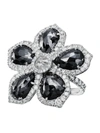 NINA RUNSDORF BLACK DIAMOND FLOWER RING,1FB46861-AE2C-E435-DD61-1E30FAE12234