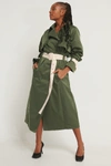 ROMY X NA-KD Contrast Details Trenchcoat Green