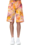 ARIES PINK & ORANGE COTTON TIE DYE CHINO SHORTS,11346132