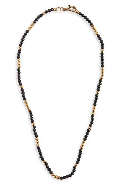 John Varvatos Distressed Bead Necklace In Black