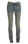 AMIRI SLASH KNEE SKINNY JEANS,Y0M01393SD