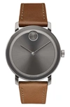 MOVADO BOLD LEATHER STRAP WATCH, 40MM,3600506