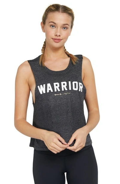 Spiritual Gangster Warrior Graphic Crop Tank In Vintage Black