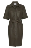 REMAIN BIRGER CHRISTENSEN PUGLIA LEATHER SHIRTDRESS,900678