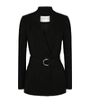 Claudie Pierlot Buckled Regular-fit Crepe Blazer In Black