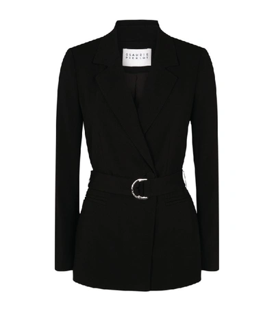 Claudie Pierlot Buckled Regular-fit Crepe Blazer In Black