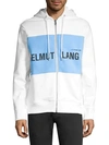 HELMUT LANG PRINTED ZIP-FRONT HOODIE,0400012632631