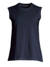 Atm Anthony Thomas Melillo Women's Classic Jersey Sleeveless Boy Tee In Midnight